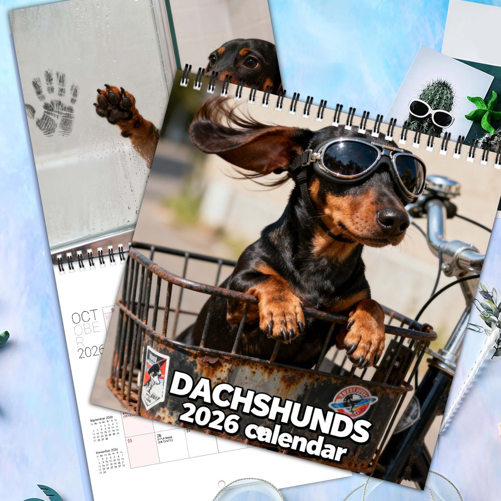 Calendrier mural 2026 – Adorables teckels