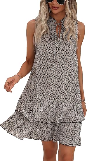 đđ PROMO DERNIER JOUR 50% ! Robe Femme NĆud & Motif GĂ©omĂ©trique â Coupe Flatteuse, Tissu Coton LĂ©ger, Style Intemporel âš