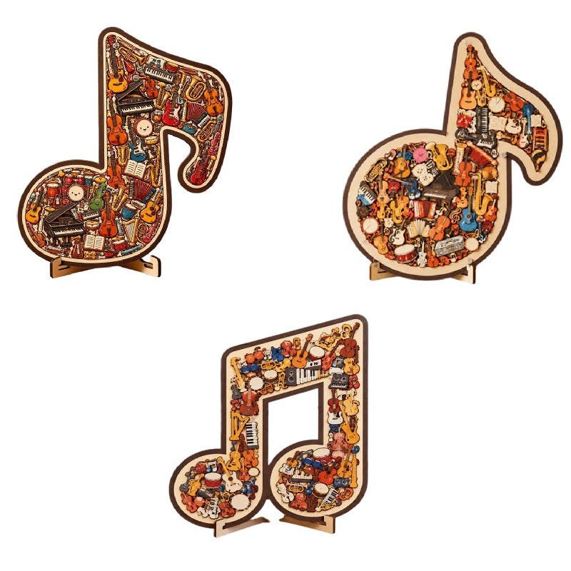 📢📢50% DE RÉDUCTION !! ⏰Puzzle en Bois en Forme de Note de Musique🎶🧩