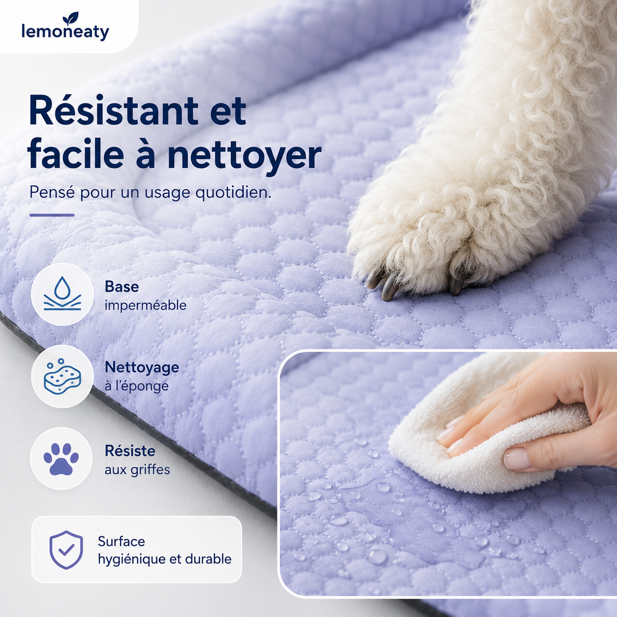 🐾Coussin rafraîchissant 3D pour chiens et chats – Nid doux en perles de gel, matelas à air pour été, tissu respirant, fraîcheur naturelle sans excès💤❄️