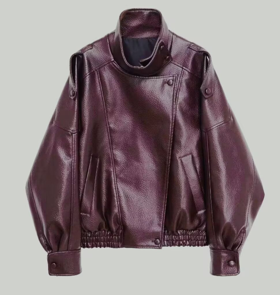 🔥Style Audacieux & Surdimensionné | Veste Moto en Similicuir Noir🖤