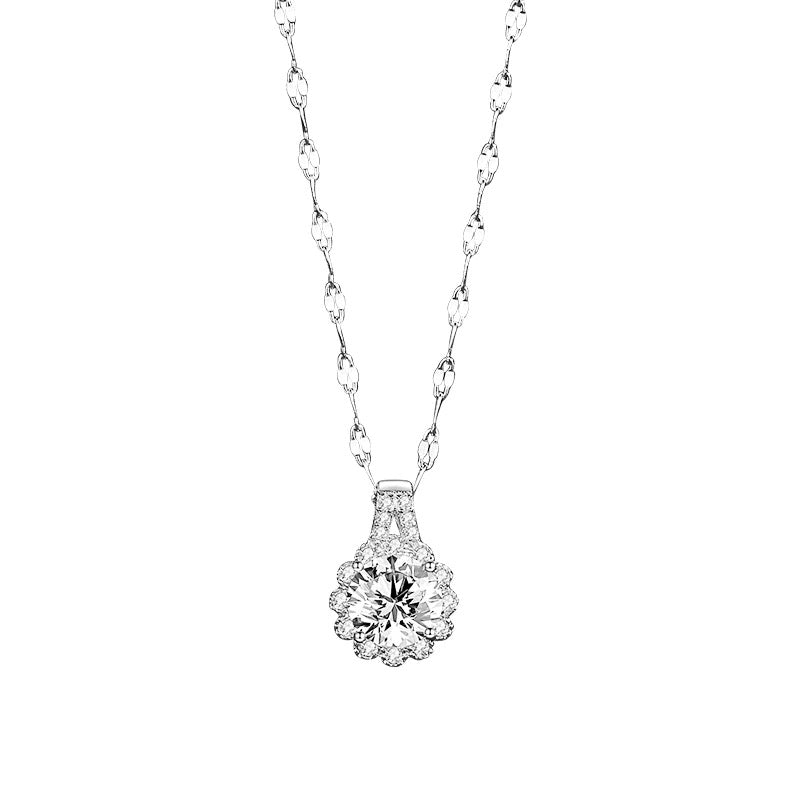 🔥 49% OFF 💕 S925 Sterling Silver Moissanite Sunflower Pendant Necklace