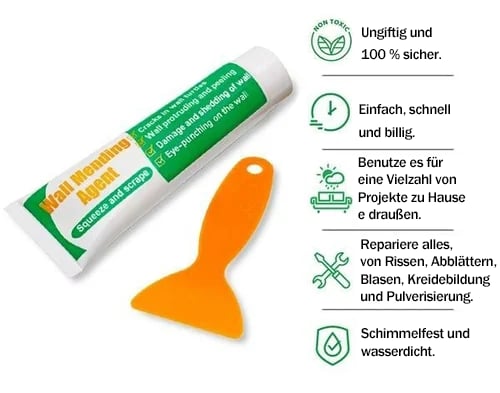 🛠️🧱Enduit de Rebouchage Universel🏠Comble Fissures, Non Toxique, Séchage Rapide, Peinturable (100g, Blanc)