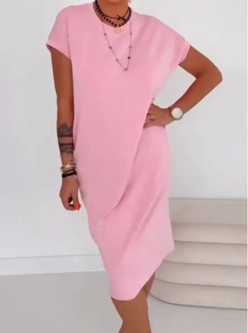 Robe T-shirt décontractée à manches courtes pour femme