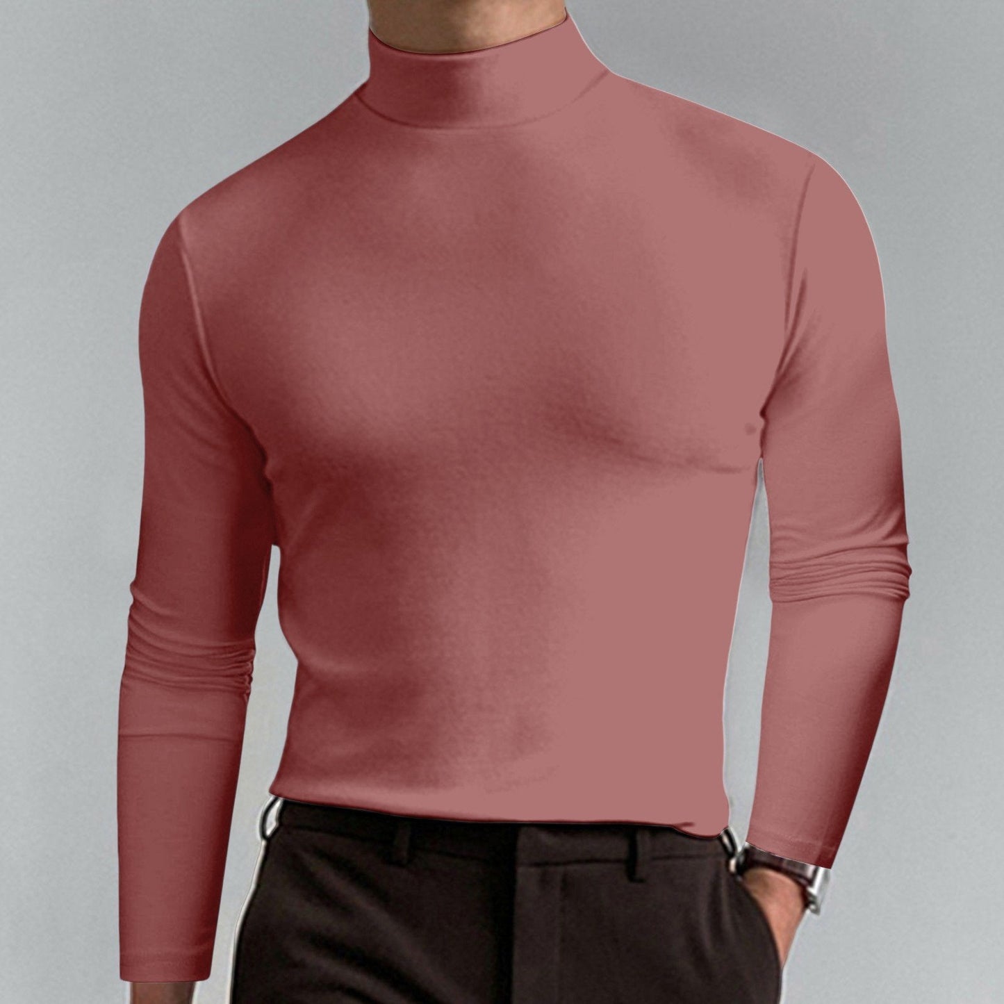👕T-shirt Homme à Col Montant✨Coupe Adjustable et Tissu Respirant, Idéal pour Sport ou Quotidien🏃♂️