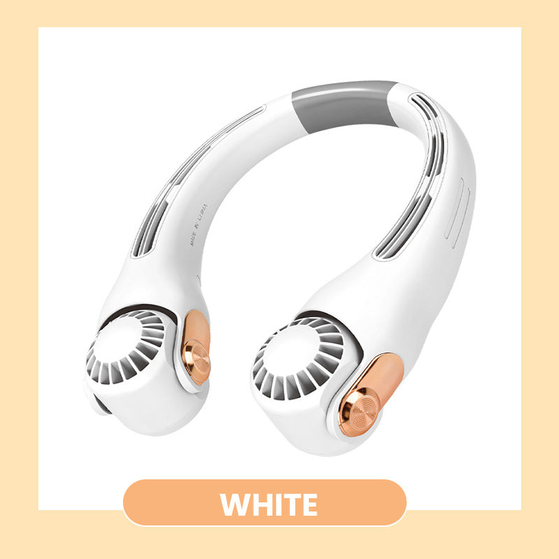 📢📢50 % DE RÉDUCTION !! ⏰ Ventilateur de Cou à Faible Bruit, Rotatif 360° & Autonomie Longue (Blanc/Rose)