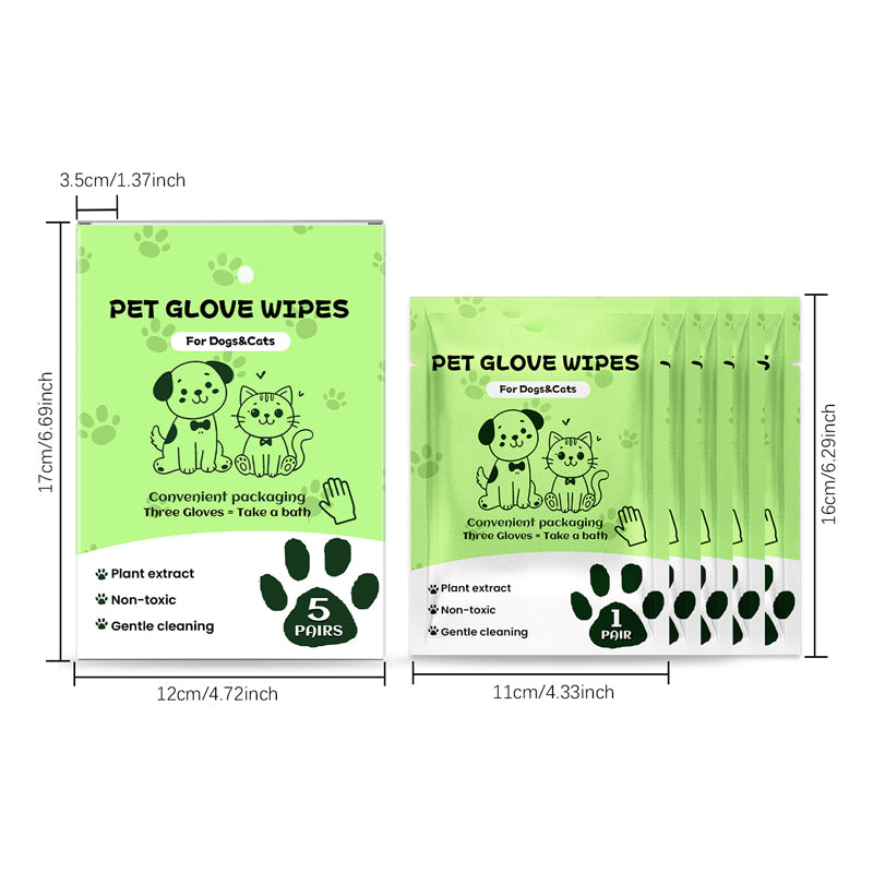 Gants Nettoyants Doux Sans Rinçage pour Animaux