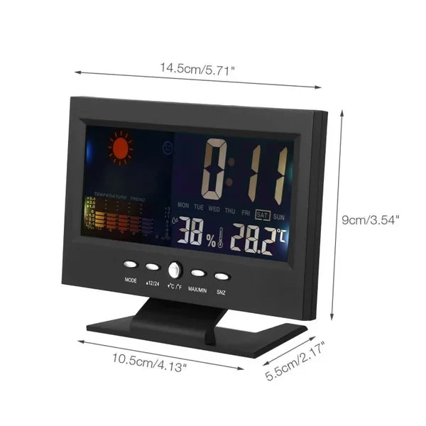 ⏰Promotion du dernier jour 50%🔥Moniteur numérique de température et d'humidité à LED prévisions météo compteur à LED réveil