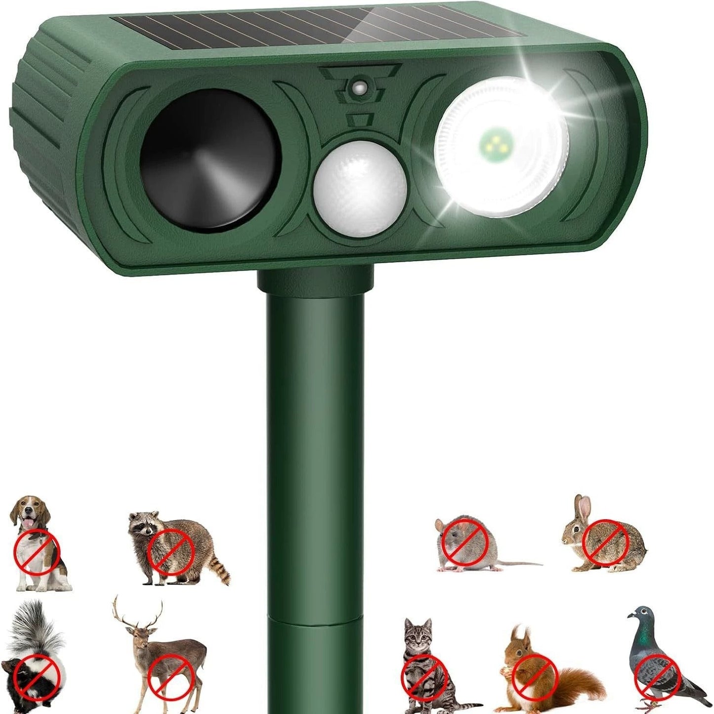 ⏳Répulsif à ultrasons pour animaux à énergie solaire pour l’extérieur