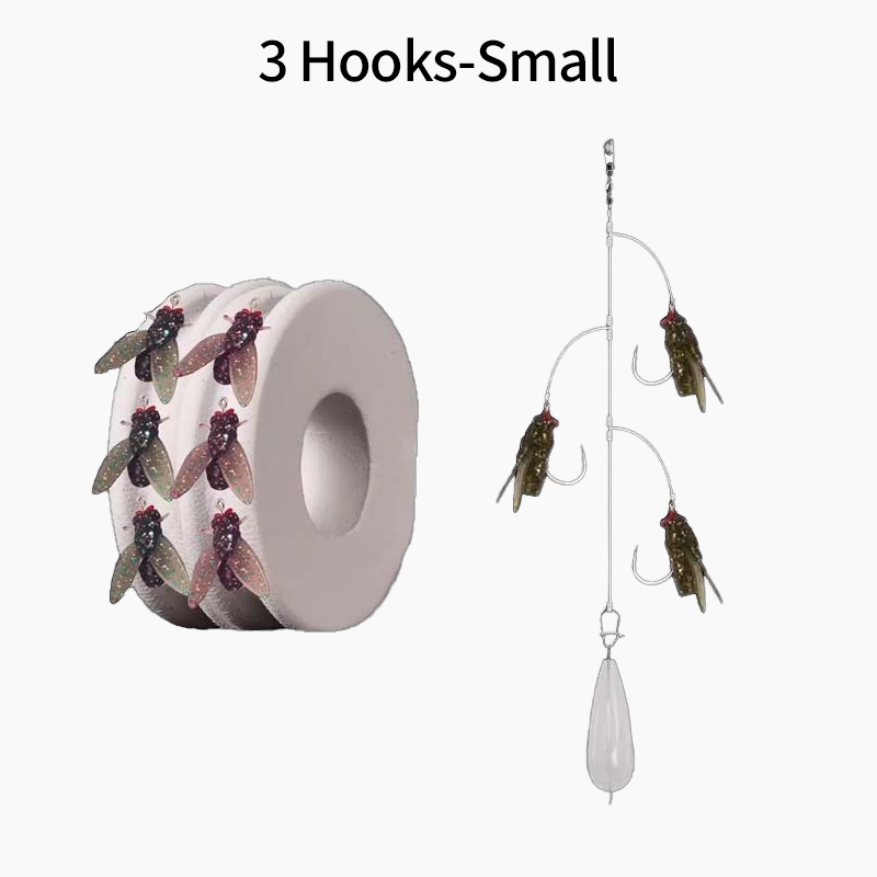 ššEnsemble de leurres artificiels pour la pĆŖche Ć la mouche avec plusieurs hameƧons