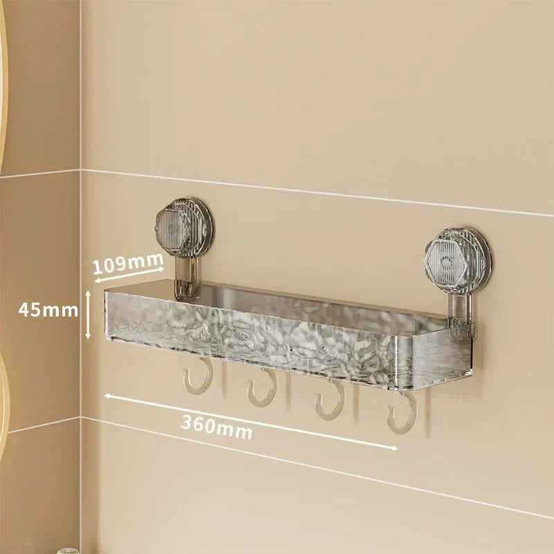 🏡Vente chaude 50% de réduction🔥Étagère à coupe d'aspiration amovible montée sur mur avec crochets