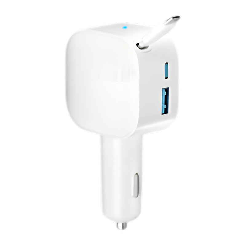 Chargeur de Voiture Compact à Câble Rétractable