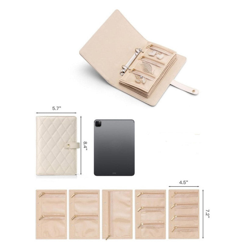📢📢50% DE RÉDUCTION✨Élégant sac de rangement portable à carreaux pour bijoux