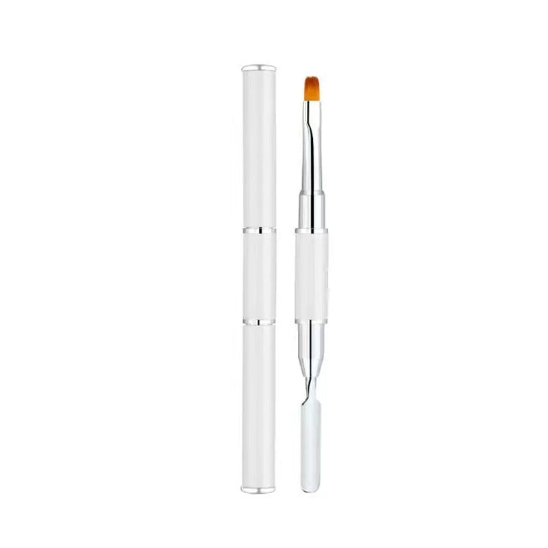 Pinceau à double extrémité pour nail art avec spatule