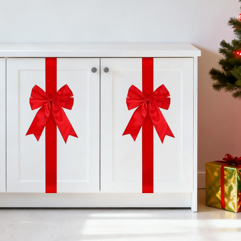 Grand nœud en ruban pour porte de placard de Noël