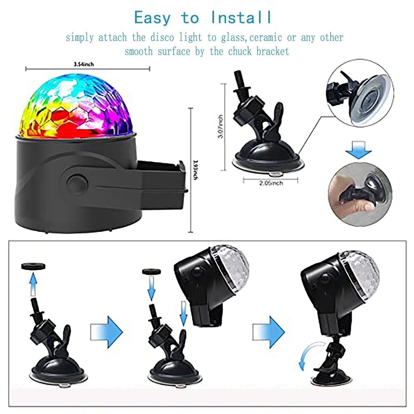 🔥Boule disco LED rotative – Effet RGB stroboscopique, branchement E27 instantané, consommation ultra-faible (1W) !
