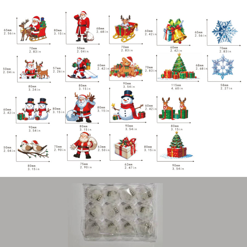 📢📢50 % de réduction✨Ensemble d'autocollants muraux lumineux pour Noël
