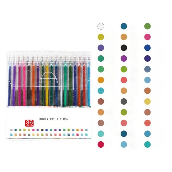 Set de Stylos Gel Pailletés Biodégradables - 8/12/18 Couleurs