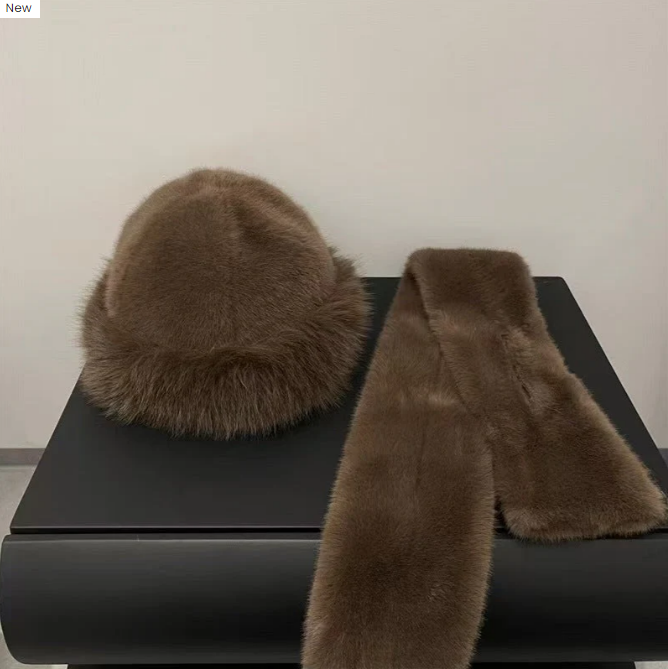 🎅Écharpe d'hiver Bonnet en peluche Combinaison chaude épaissie