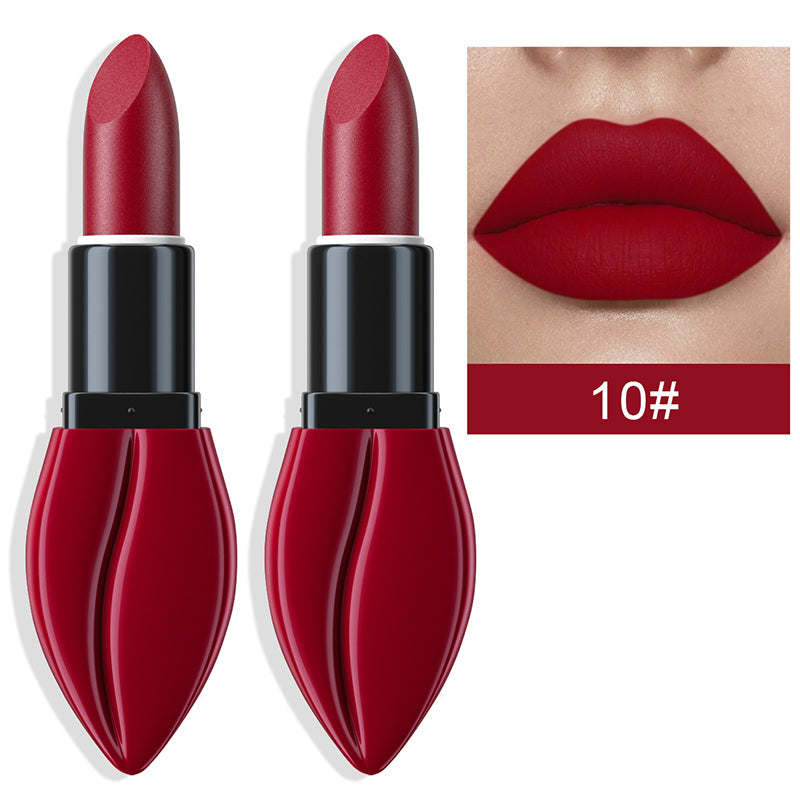 Rouge à Lèvres Mat en Forme de Lèvres - Finition Haute Couture Longue Tenue 12H