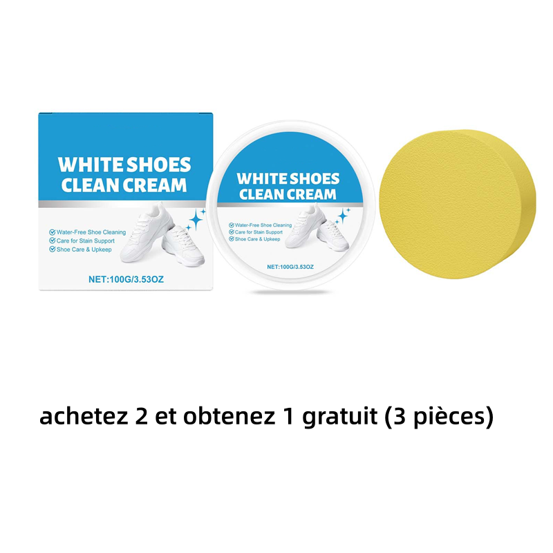 📢📢Achetez 3 et obtenez 2 gratuits⏰Crème nettoyante sans eau pour chaussures blanches