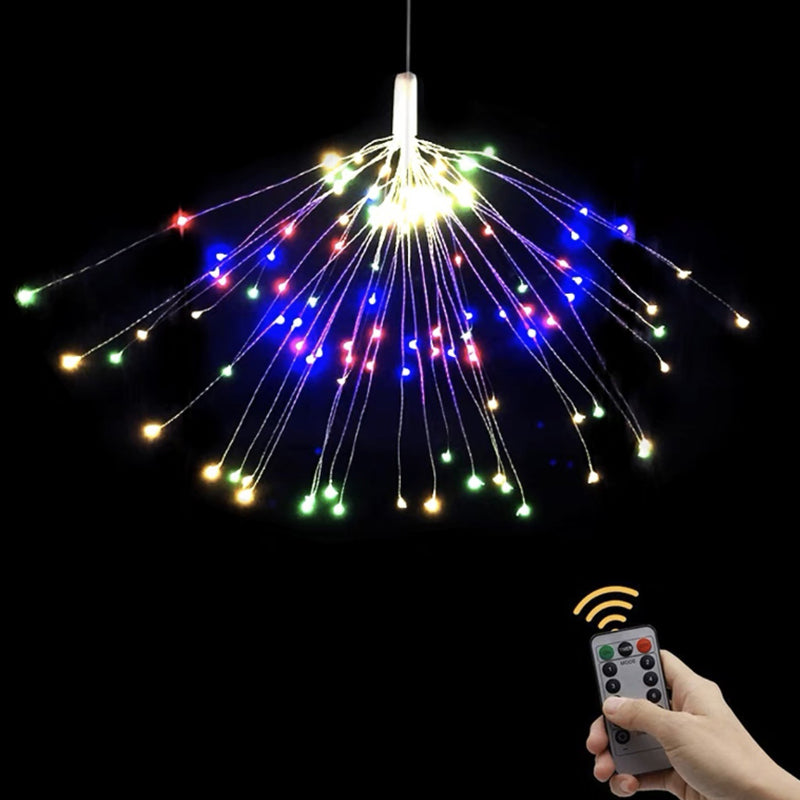 🎆50 % DE RÉDUCTION💡Guirlande lumineuse LED en fil de cuivre effet feux d'artifice – Fil de cuivre flexible, lumière chaude et éclairage décoratif pour vos fêtes✨