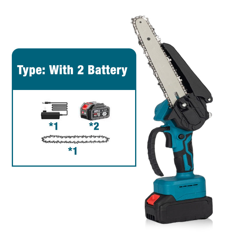 🌳 50% DE RÉDUCTION ! 🔋 Tronçonneuse portable sans fil 6 pouces, deux batteries incluses, outil de coupe pour bricolage