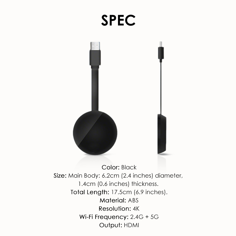 Dongle d’affichage HDMI sans fil 4K