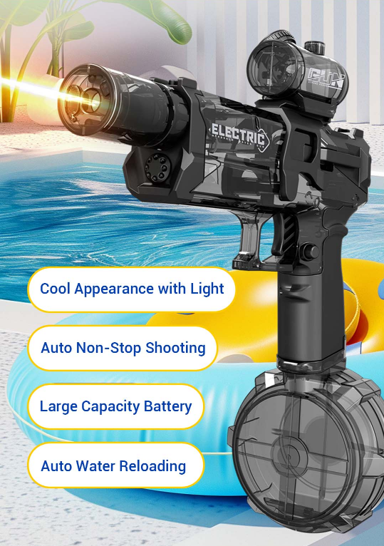 💎50% SUR LE PISTOLET À EAU ! 💎 Portée 10M, Réservoir 434cc & Double Batterie pour des Batailles d'Eau Épiques