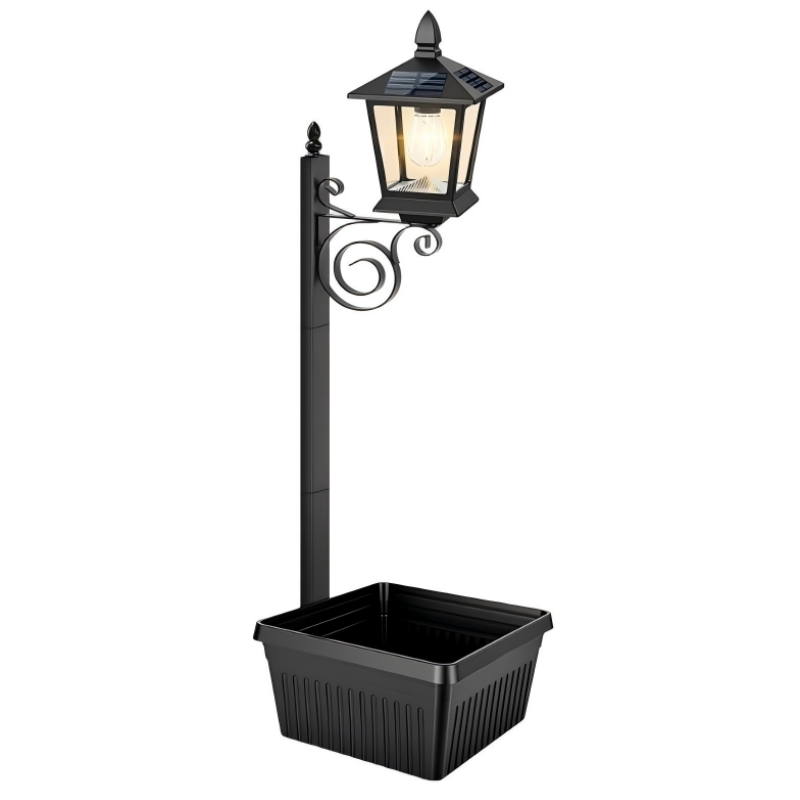 💎Lampe Solaire de Jardin avec Base Jardinière – Lueur Vintage Chaleureuse, Design en Fer Tout-Temps & Double Fonction🌸🌙
