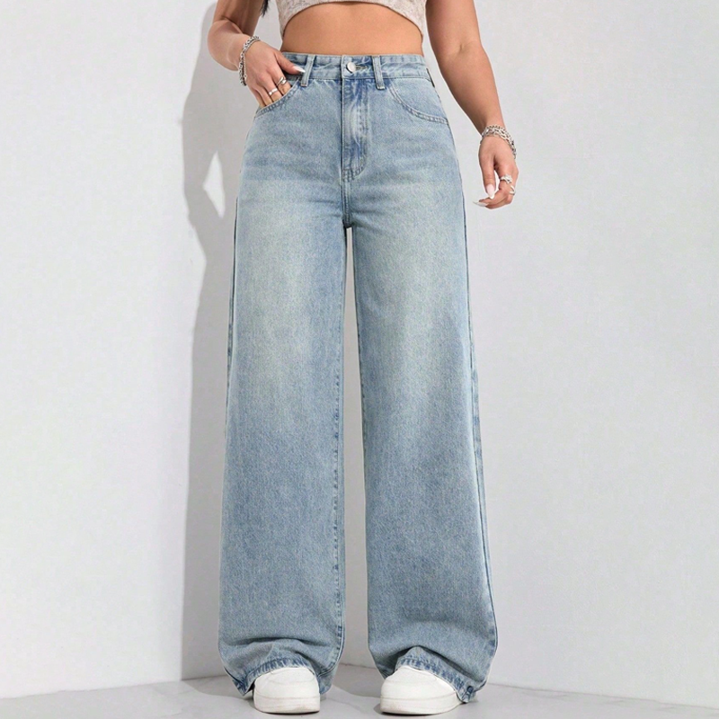 ✨Offre à durée limitée-Jean pour femme à taille haute et coupe droite