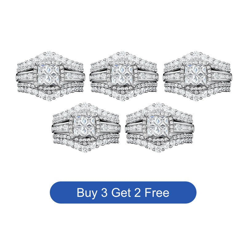 đ OFFRE LIMITĂE -50% ! đ„ Bague Femme Zircone Cubique Taille Princesse â Sertissage PavĂ©, Anneau Multi-Couches, Ăclat Brillant âš