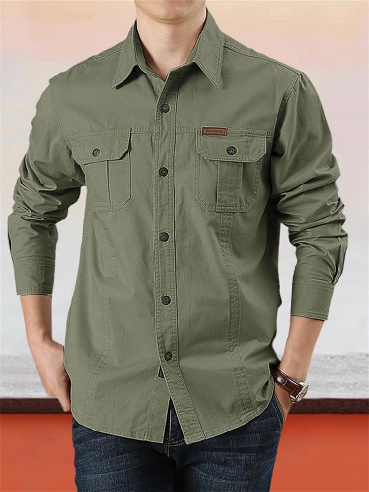 👔 50% DE RÉDUCTION ! ✨🏔️Chemise de Travail en Coton 100% pour Homme – Coutures Doubles, Évacuation d'Humidité 🍂