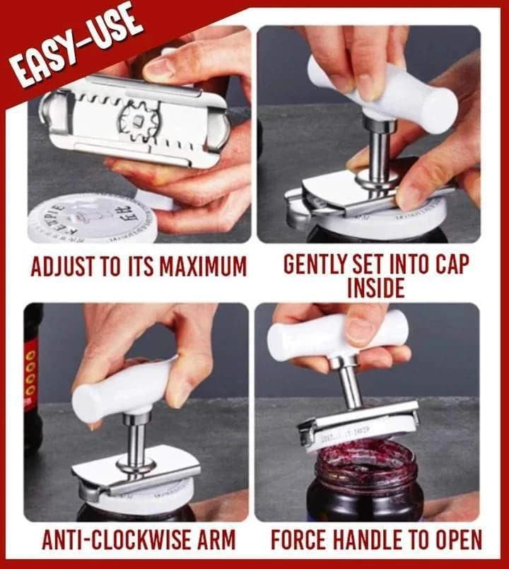🔩 LIMITÉ : 1 ACHETÉ, 1 OFFERT ! ✨ Décapsuleur à Vis Réglable – Pour Bocaux et Bouteilles, Sans Effort 🥫