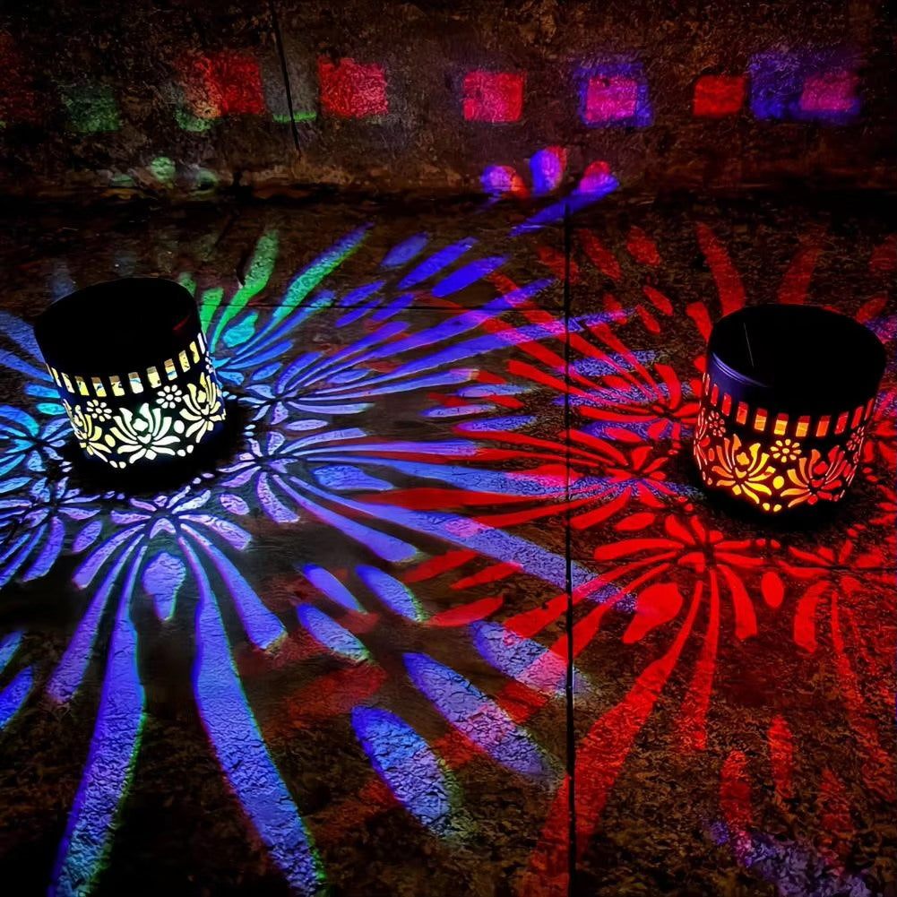 🌞 50 % DE RÉDUCTION MAINTENANT ! 🌀 Lampe solaire mandala – Projection de motifs époustouflants, design 2 en 1 pour sol et mur, étanche IP65, allumage/extinction automatique 🌿