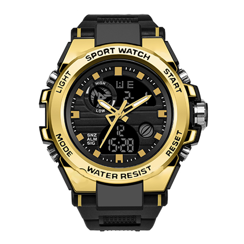 🔥PROMO FLASH 50%⌚Montre Sport Homme Étanche 3ATM – Double Affichage (Analogique+Numérique), Rétroéclairage, Chronographe, Boîtier ABS Antichoc, Bracelet Résine🌊