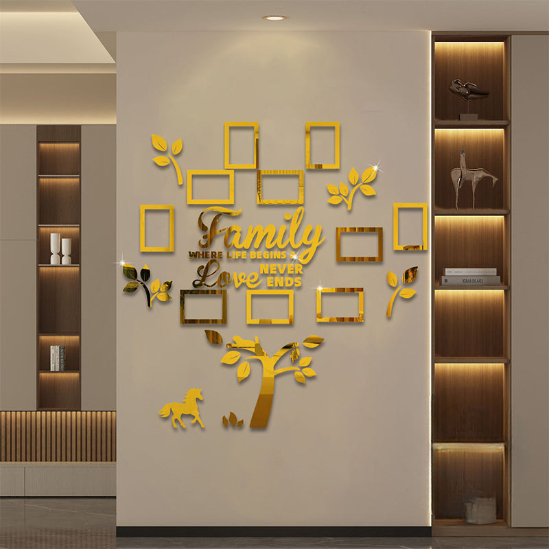 📢PROMO FLASH 50%🌳Autocollant Mural Arbre Généalogique 3D avec Cadres Photo – Acrylique, Installation Facile, 3 Couleurs, 2 Tailles, Décoration Murale Unique✨
