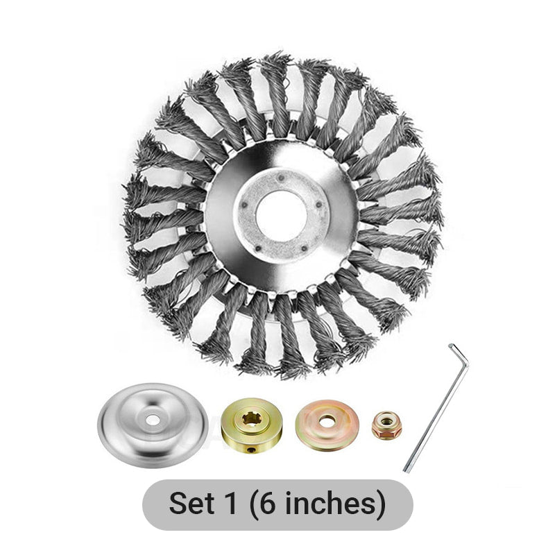 💥🌱 PROMO FLASH 50% ! Kit de Têtes de Coupe Résistantes à l'Usure pour Débroussailleuses – Fer de Qualité, 2 Tailles (6"/8"), Idéal Jardinage & Paysagisme ⚙️