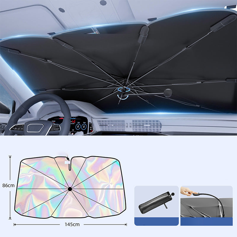 🛡️ PROMO LIMITÉE 50% DE RÉDUCTION ! ✨ Pare-soleil Pliable pour Voiture – Réflexion 99% Chaleur, Poignée Flexible 🌞