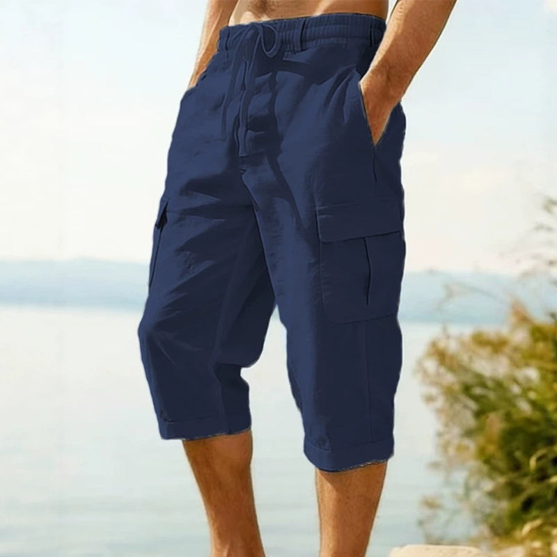 👖Pantalon capri cargo en lin mélangé pour homme🌬️Léger, respirant et conçu pour le confort