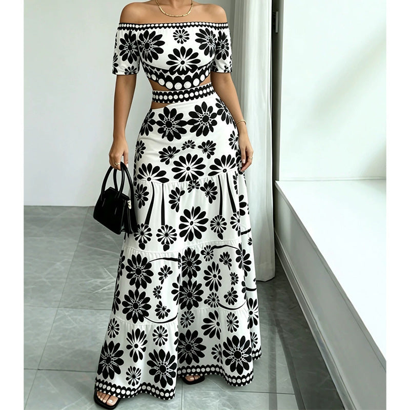 🌺🌴OFFRE LIMITÉE 50% DE RÉDUCTION🍹Robe de Resort Imprimé Daisy à Épaules Dénudées et Découpe à la Taille pour Femme – Silhouette Fluide, Charme Floral, Légère & Aérée – Parfaite pour Vacances à la Plage, Croisières & Escapades Estivales ☀️🌸