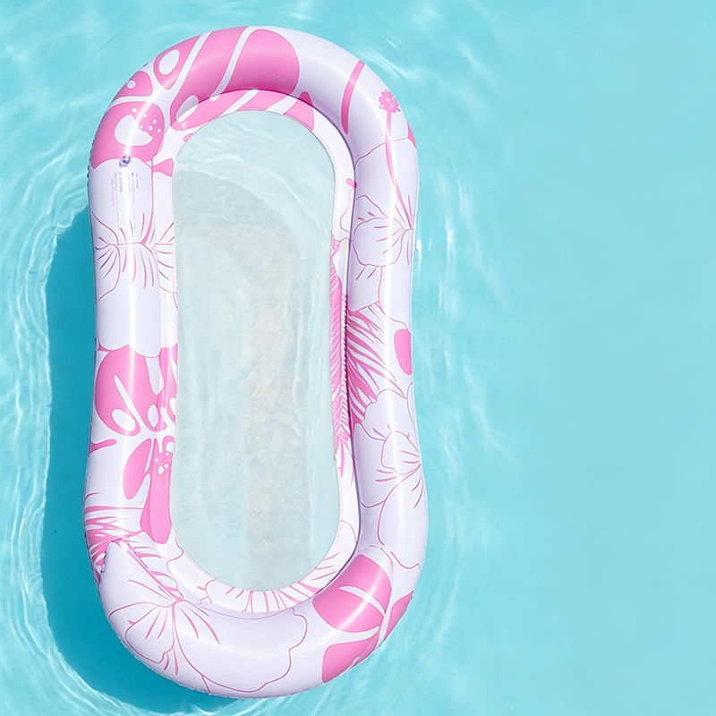 📢📢50 % DE RÉDUCTION !! ⏰Hamac Flottant Gonflable pour Piscine avec Centre en Filet – Confort & Fraîcheur pour l'Été