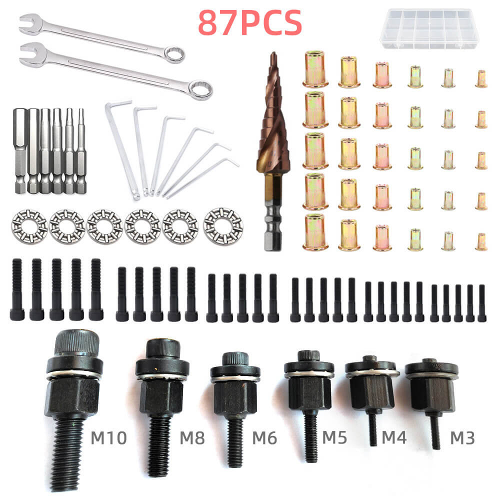 đ§đ PROMO FLASH 50% ! TĂȘte de Pistolet Ă Rivets & Ăcrou Ă Sertir â Acier TraitĂ©, Universelle, IdĂ©ale Carrosserie & Atelier đ©âš