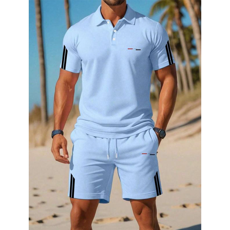 🏆 50 % DE RÉDUCTION EN CE MOMENT ! 🔥 Ensemble short et t-shirt à manches courtes décontracté pour homme