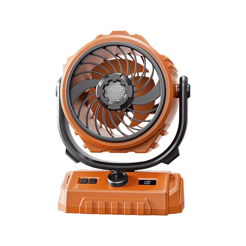 🌀🔥 -50% ! Ventilateur Camping Turbo 100 Vitesses – Oscillation 270° Rafraîchissement Large Angle, Batterie Lithium Chargeur Urgence LED 3 Niveaux, Suspension Crochet Table Plafond Polyvalent · Vert & Orange ✨