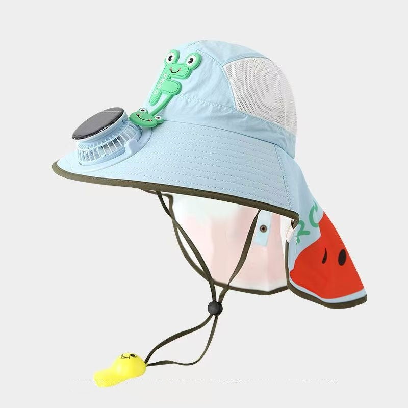 ❄️Chapeau à visière avec protection solaire et ventilateur intégré