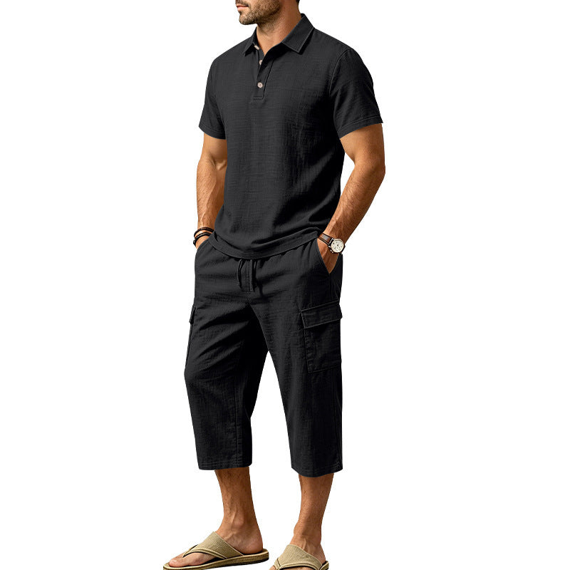 đ PROMO EXCEPTIONNELLE 50% DE RĂDUCTION ! âïž Ensemble Lin Homme ĂtĂ© â Chemise Ample & Short Cargo â Respirant & ĂlĂ©gant â Parfait pour les JournĂ©es Chaudes et les Sorties DĂ©contractĂ©es đâšđ©ł