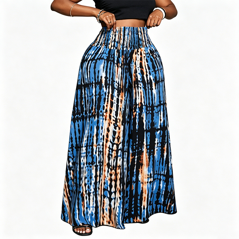 👖 50% DE RÉDUCTION! 🌸 Pantalon taille haute smockée – Coupe large & fluide, silhouette élégante – Parfait pour un look effortless au quotidien ☀️
