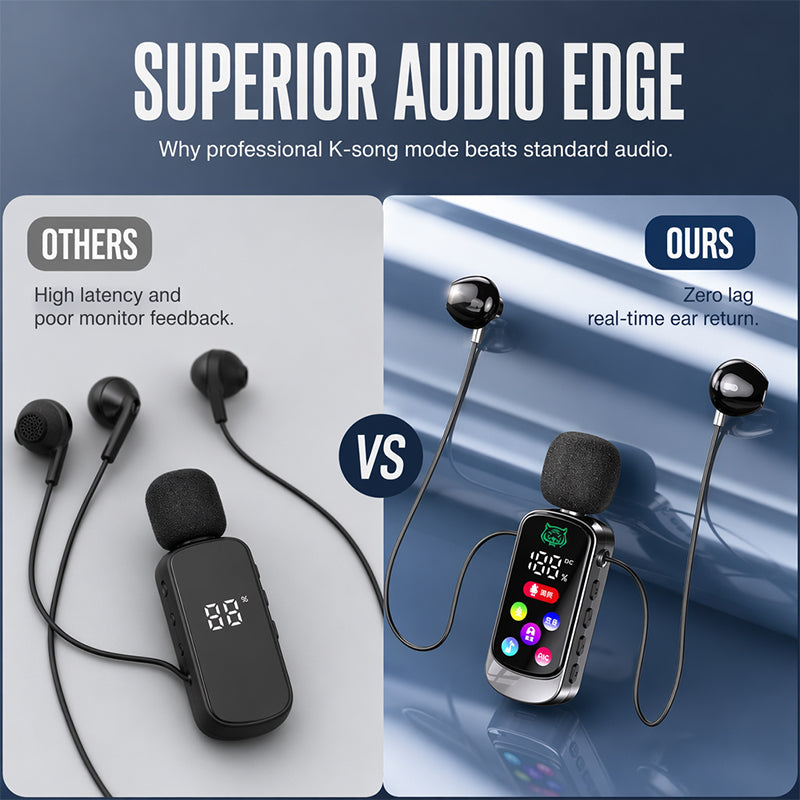 📢📢50% DE RÉDUCTION !! 🎤Casque Karaoké Bluetooth avec Clip Ressort Sécurisé