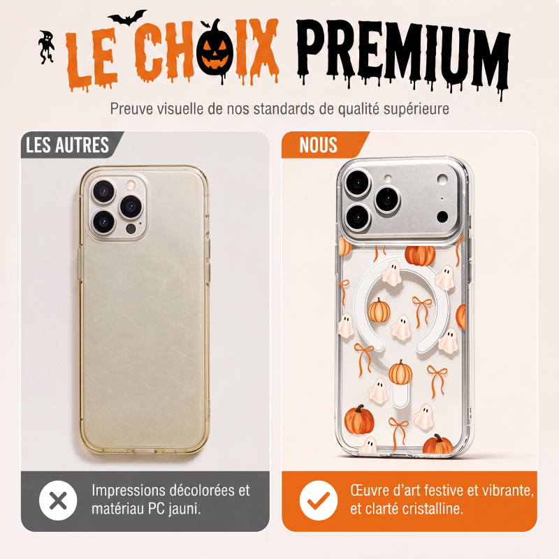 Coque de téléphone transparente mignonne pour Halloween